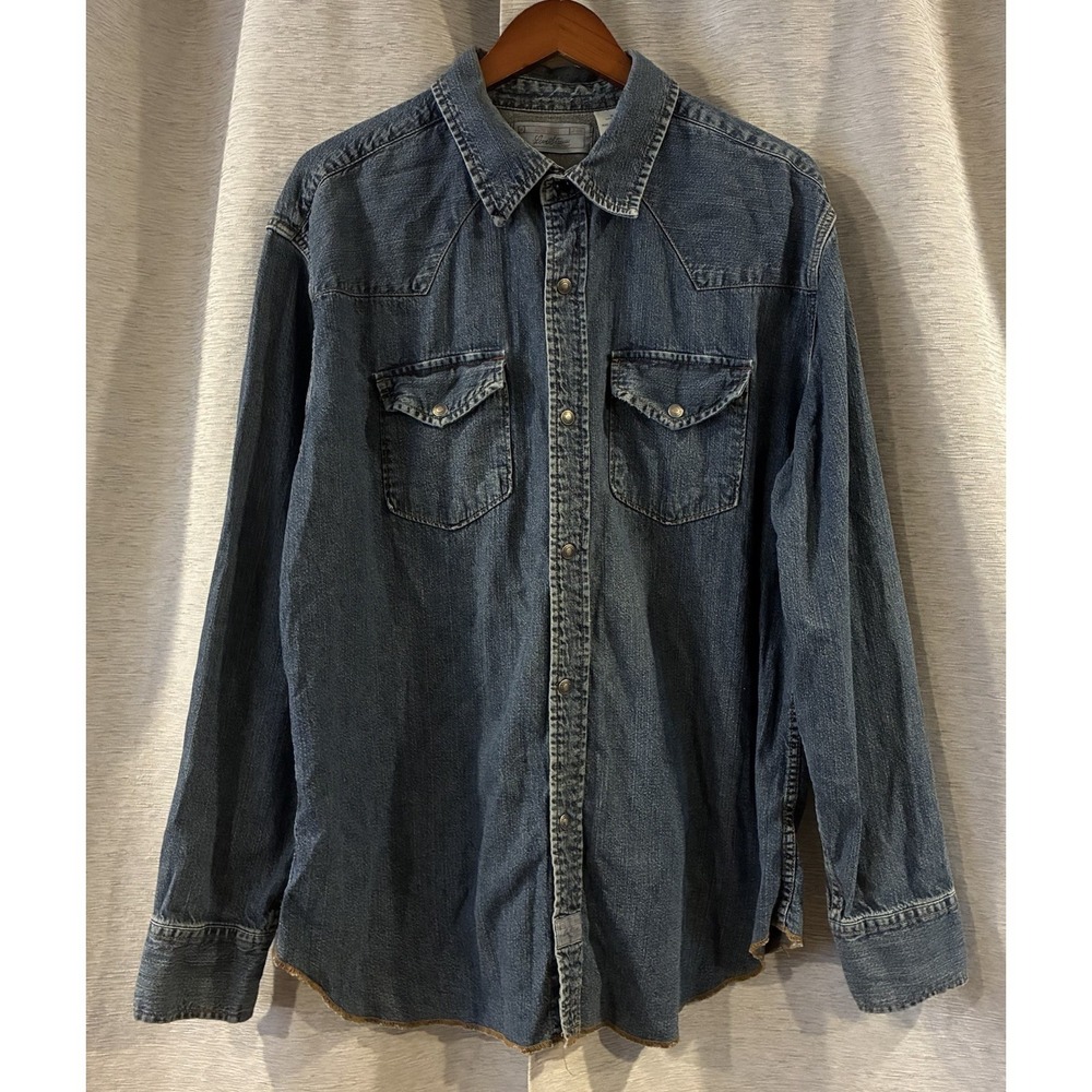 Levi Strauss Denim snap‎ Long Sleeve rockabilly Size XXL Western